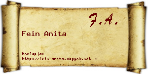 Fein Anita névjegykártya